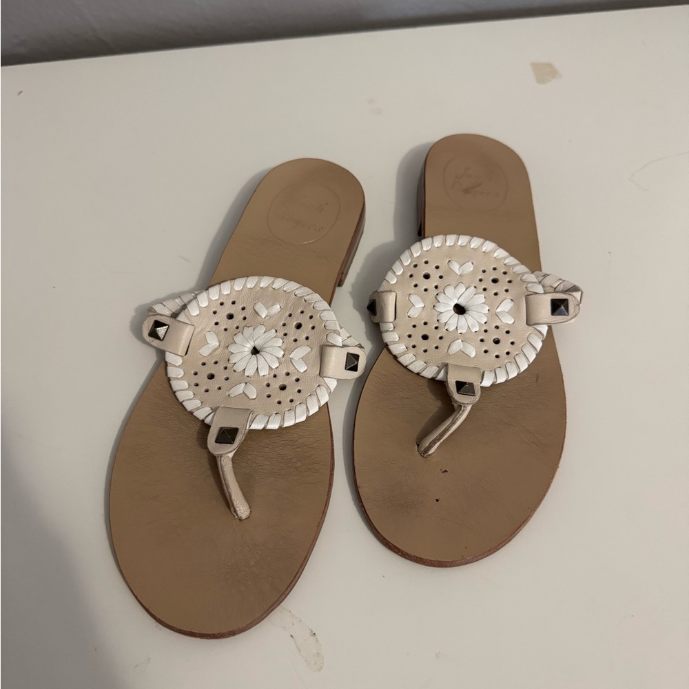Jack Rogers Cream and Tan Sandals